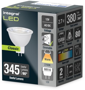 Ledlamp Integral MR16 2700K warm wit 4.6W 380lumen-2