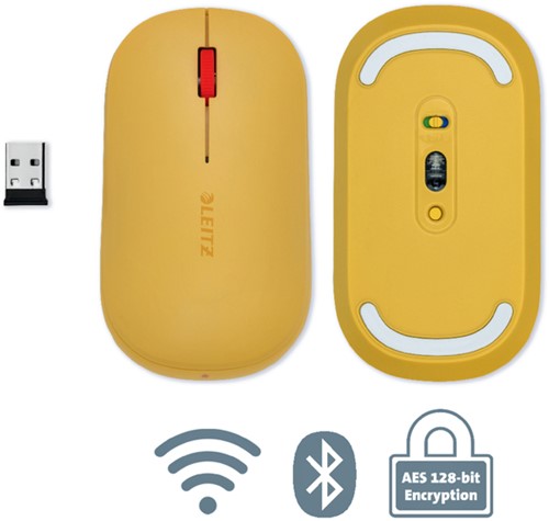 Muis Leitz draadloos Cosy geel-3