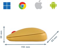 Muis Leitz draadloos Cosy geel-1