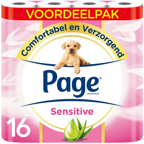 Toiletpapier Page Sensitive Aloë Vera 3-laags wit 16x 140vel