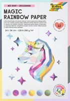 Regenboogpapier en karton Folia 24x34cm 120gr en 250gr 12 vel 6 tinten