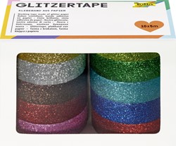 Tape Folia glitter 5mx15mm assorti pk/10