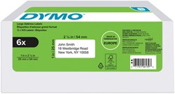 Etiket Dymo  25x54mm adres 2177564 wit  6x1000stuks
