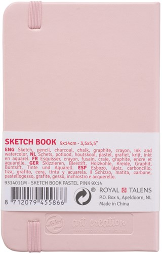 Schetsboek Talens Art Creation 80 witte vellen 140gr 90x140mm roze-2
