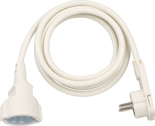 Verlengkabel Brennenstuhl met platte stekker 2m H05VV-F3G1,5 wit