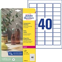 Etiket A4 45.7x25.4mm Avery Zweckform L7781-25 transparant pk/1000-2