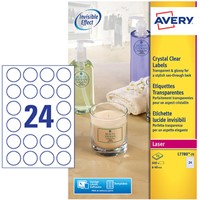 Etiket A4 rond 40mm Avery L7780-25 transparant pk/600-2