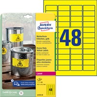 Etiket A4 45.7x21.2mm Avery Zweckform L6103-20 geel pk/960-2
