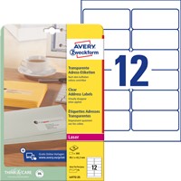 Etiket A4 99.1x42.3 mm Avery Zweckform L4772-25 transparant mat pk/300-2