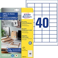 Etiket A4 48.5x25.4mm Avery Zweckform LR3657-10 recycled wit pk/400-2