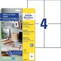 Etiket A4 105x148mm Avery Zweckform LR3483-10 recycled wit pk/40-2