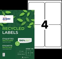 Etiket A4 99.1x139 mm Avery LR7169-100 recycled wit pk/400-2