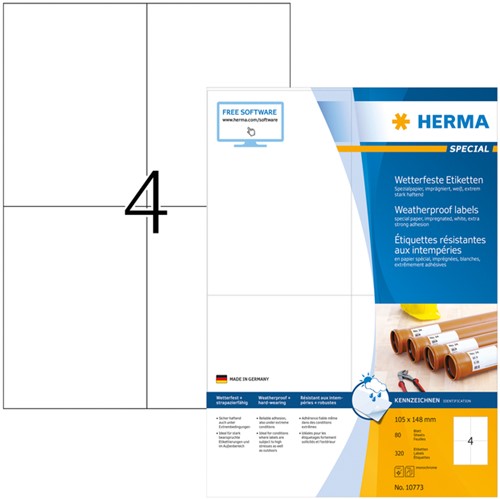 Etiket A4 105x148mm Herma 10773 weerbestendig ds/320