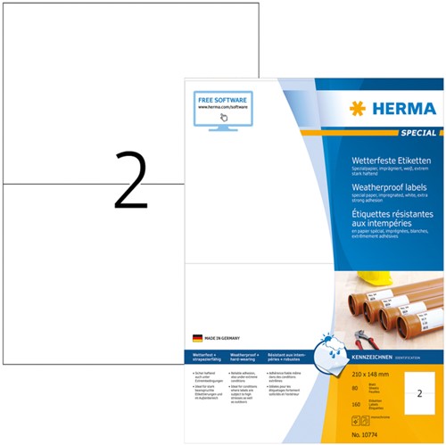 Etiket A4 210x148mm Herma 10774 weerbestendig ds/160