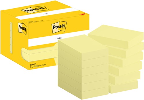 Post-it memoblokje  51x 76mm 656 geel pk/12