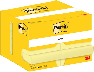 Post-it memoblokje  51x 76mm 656 geel pk/12-3
