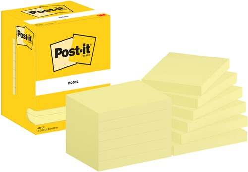 Post-it memoblokje  76x102mm 657 geel pk/12