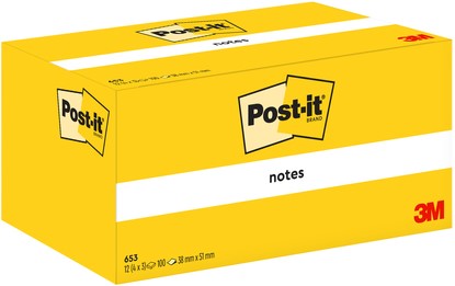 Post-it memoblokje 38x 51mm 653 geel pk/3-3