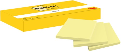 Post-it memoblokje 38x 51mm 653 geel pk/3