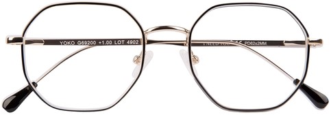 Leesbril I Need You Yoko +1.5 dpt zwart-goud