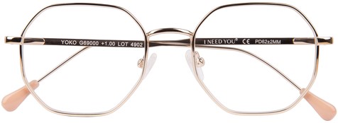 Leesbril I Need You Yoko +1.0 dpt goud