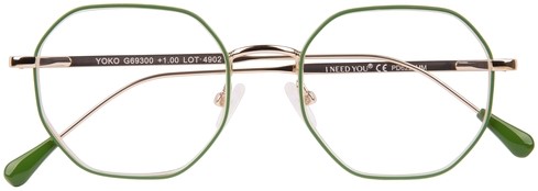 Leesbril I Need You Yoko +2.0 dpt groen-goud