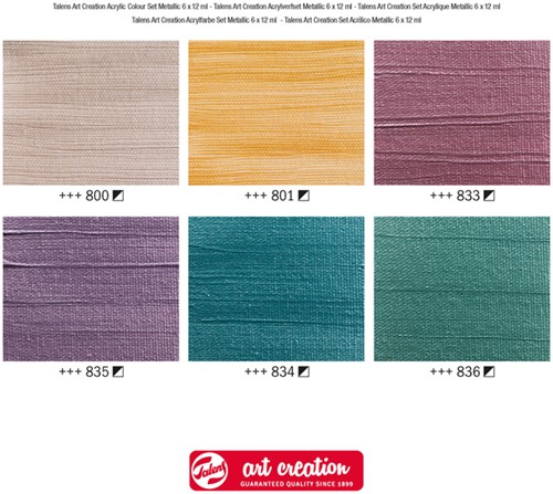 Acrylverf Talens Art Creation Metallic set à 6 kleuren 12ml-3
