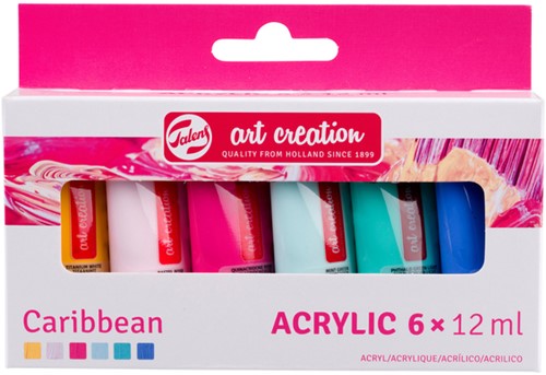 TAC Acrylverf set Caribbean 6x12 ml 6 Stuk