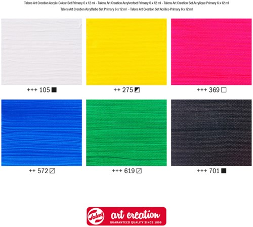 Acrylverf Talens Art Creation Primary set à 6 kleuren 12ml-2