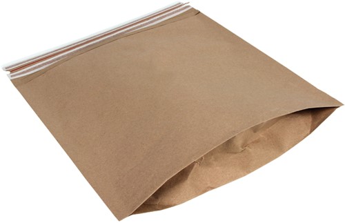 Verzendzak IEZZY 42x44 + 9,5cm bruin dubbele plakstrook ds/200-3