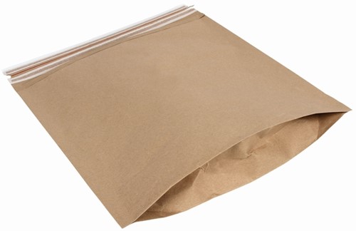 Verzendzak IEZZY 38x44 + 9,5cm bruin dubbele plakstrook ds/200-3