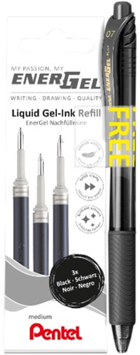 Navulling Pentel gelschrijver Energel LR7 zwart