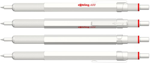 Balpen rOtring 600 parelmoer wit medium-2