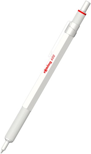 Balpen rOtring 600 parelmoer wit medium-3
