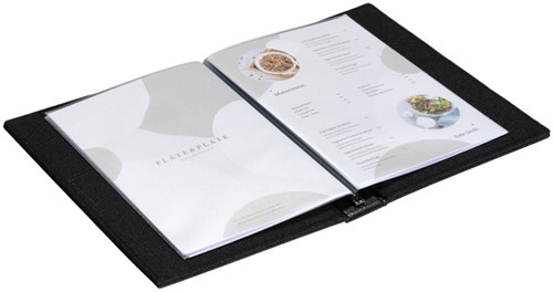 Menumap Europel linnen A5 zwart 6 tassen-3