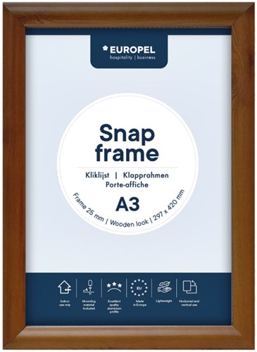 Kliklijst Europel A3 25mm houtlook