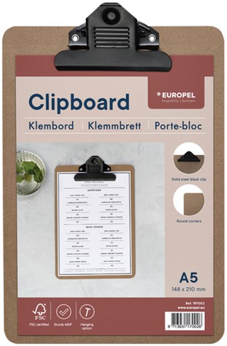 Klembord Europel A5 staand hout-3