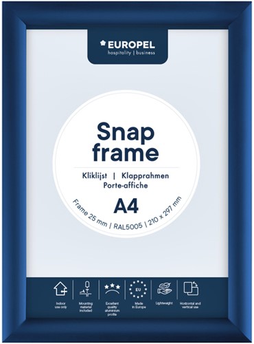 Kliklijst Europel A4 25mm blauw