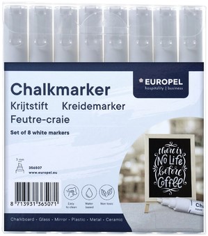 Krijtstift Europel 3mm wit etui 8 stuks-2