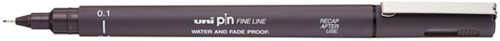 Fineliner Uni-ball Pin 0,1mm donkergrijs