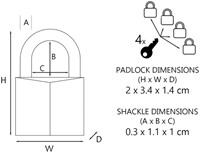 Hangslot MasterLock 4 assorti alu 20mm-1