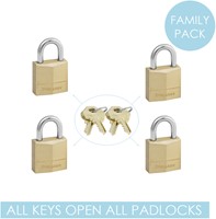 Hangslot MasterLock 4 gelijksluitend messing 20mm-2