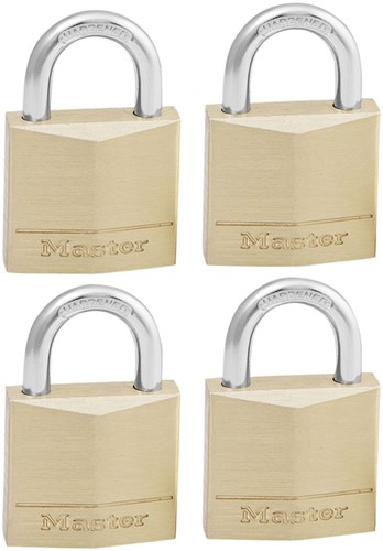 Hangslot MasterLock 4 gelijksluitend messing 30mm