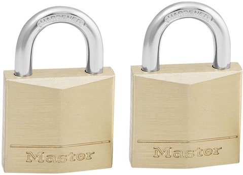 Hangslot MasterLock 2 gelijksluitend messing 30mm