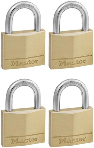 Hangslot MasterLock 4 gelijksluitend messing 50mm