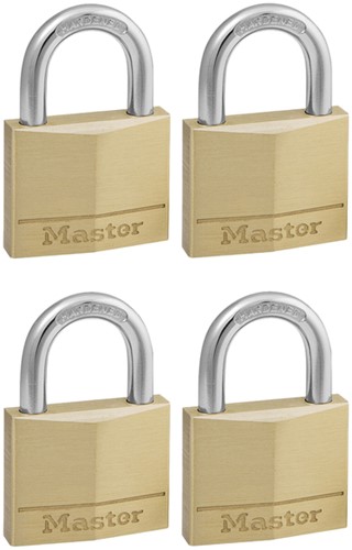 Hangslot MasterLock 4 gelijksluitend messing 40mm