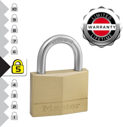 Hangslot MasterLock 2 gelijksluitend messing 50mm-2