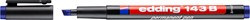 Viltstift Edding 143 beitel 1-3mm blauw