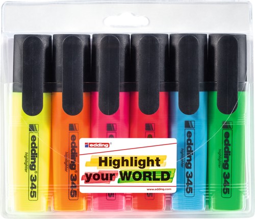 Markeerstift edding 345 2-5mm blister à 6 kleuren