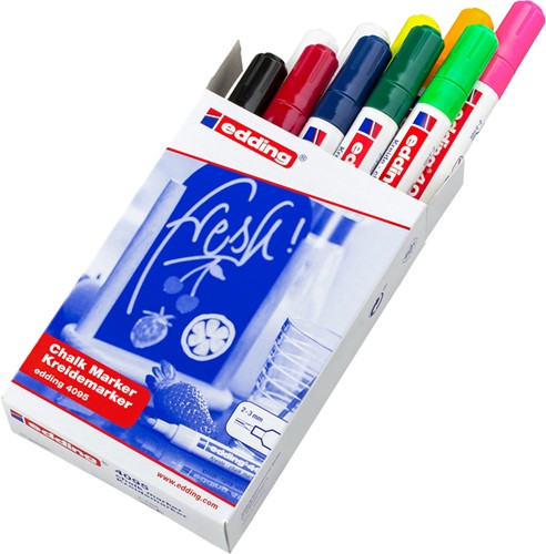 Krijtstift edding 4095 rond 2-3mm doos à 10st assorti